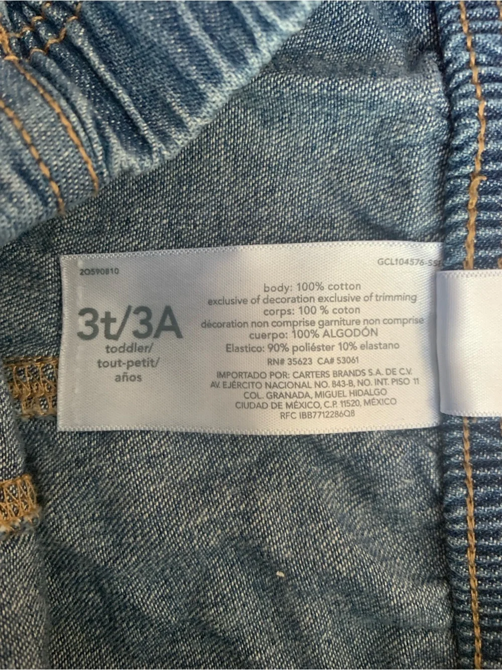 3T Girls Outfit Lettuce-Hem Top and Jeans Garanimals Carters - Picture 8 of 9